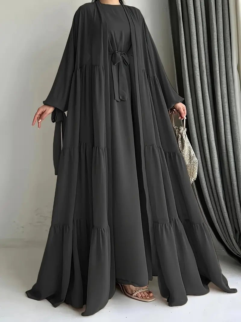 Zahra – Chiffon Abaya Set - Ergosalah - Ergonomic padded prayer mat for knee support