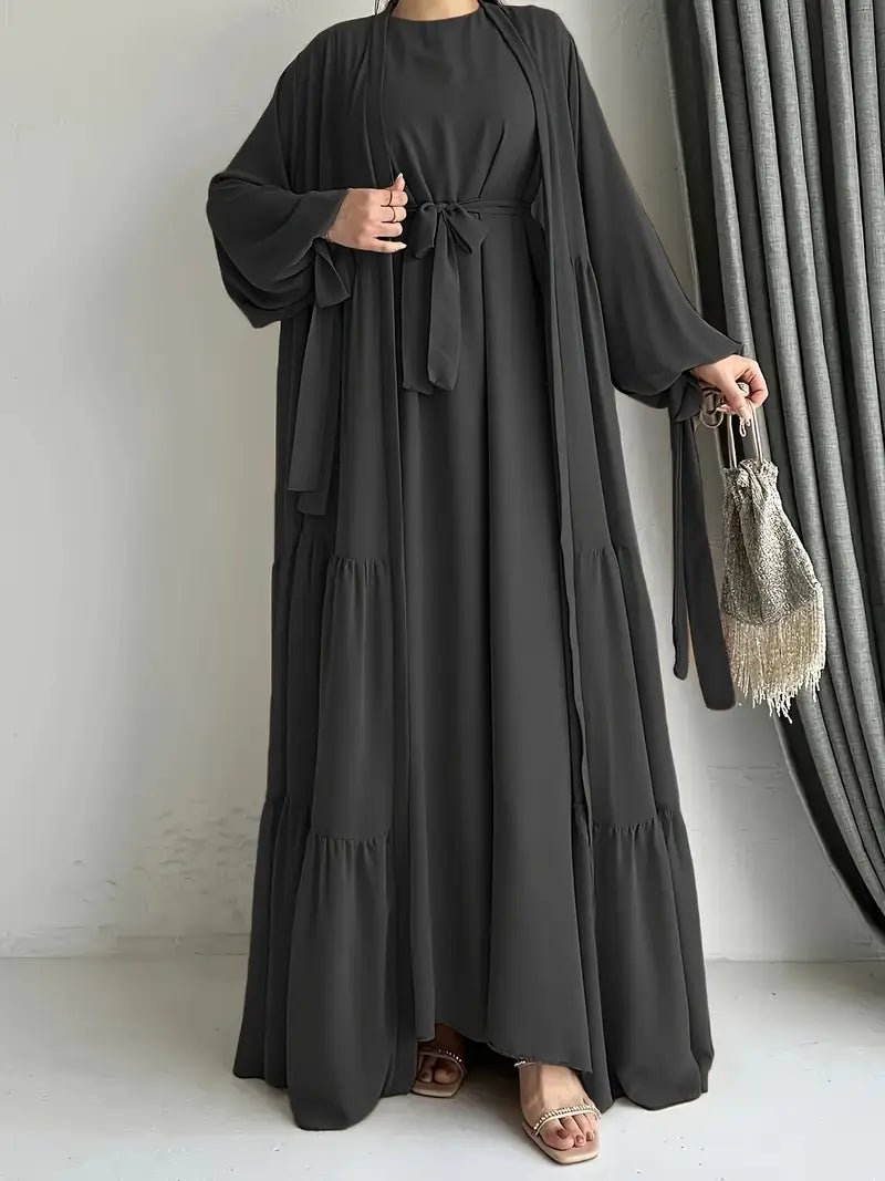 Zahra – Chiffon Abaya Set - Ergosalah - Ergonomic padded prayer mat for knee support