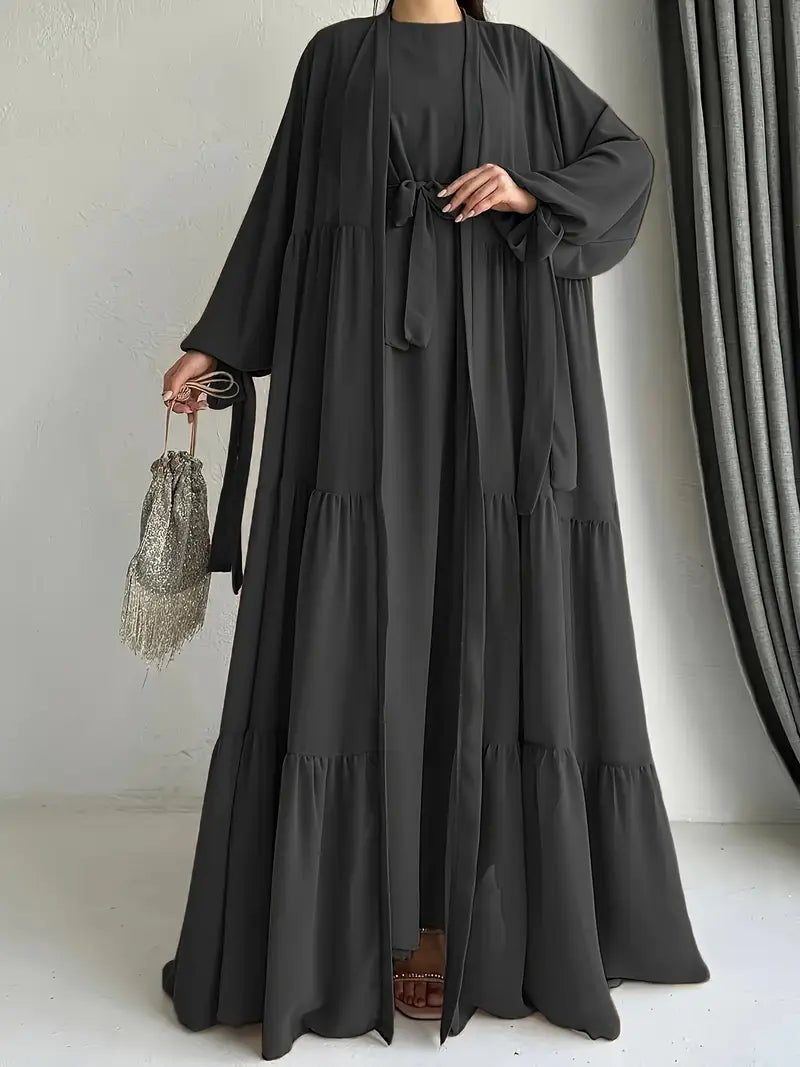 Zahra – Chiffon Abaya Set - Ergosalah - Ergonomic padded prayer mat for knee support