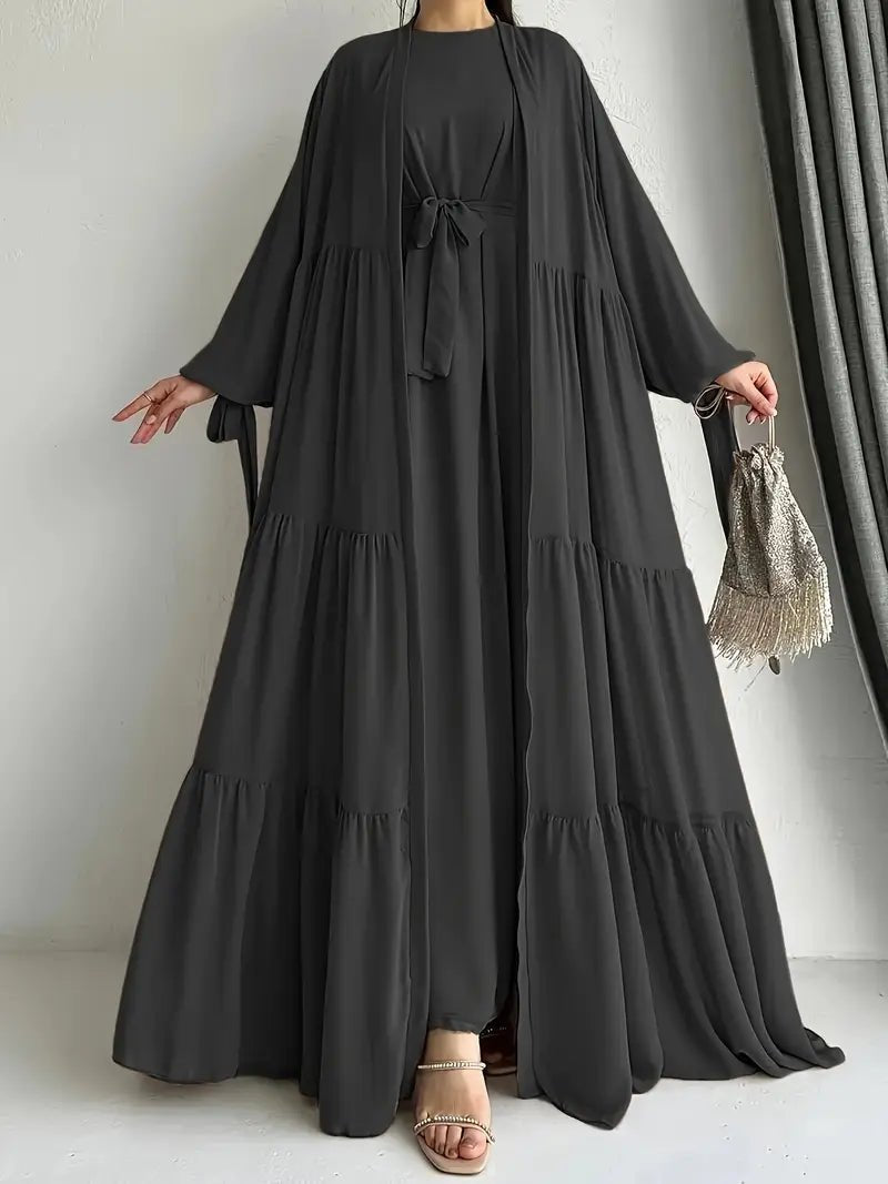 Zahra – Chiffon Abaya Set - Ergosalah - Ergonomic padded prayer mat for knee support
